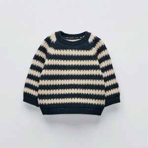 Zara Baby Navy and Cream Striped Sweater